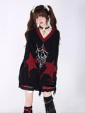 Gothic Y2k Sweater Women Harajuku Vintage Punk Long Sleeve Knitted Pullover Grunge Fashion Streetwear Oversize Sweaters