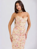Sexy Two Pieces Sets For Women Strapless Off-shoulder Sleeveless Tops And Elegant High Waist Long Skirt Two Pieces Sets