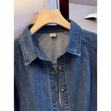 Women's Denim Shirt 2025 Spring Summer Loose Comfortable Ladies Cowboy Tops Blue Retro Be All-match Lady Elegant Blouse