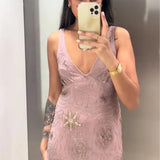 Sexy Backless V-neck Sleeveless Sequins Beading Long Dress Deep V-neck Holiday Women Dress 2025 New Slim Fashion Party Vestidos