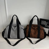 Pbong  Lazy Style Large Capacity Autumn Winter Handbag Tote Bag Travel Bag Dry Wet Separation Urban Simple Canvas Bag Soft Zipper Cl...