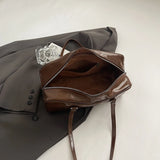 Women Small PU Solid Color Shoulder Bag Winter Retro Tote Bag Luxury Designer Trend Female Handbags