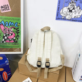 Pbong  100% Cotton Small Backpacks Solid Black Leisure Or Travel Bags Soft Canvas Packages For Women High Quality Cloth Shoulder Bags