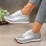 Fashion Plus Size Casual Sneakers Spring/autumn Fashion Round Toe  Lace-Up Flat Low Top Casual Shoes for Women