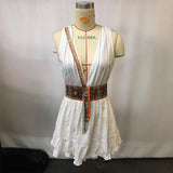 Pbong  Sexy Print V-neck Strapless Vest Short Dress Korean Casual Style Cotton Blend Summer  Cross-border Sexy Trendy Skirt