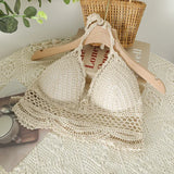 Woman Sexy Top Crochet Tank Tops Women Corset Femme Tanks Crop Camisole Japanese Fashion Knit Camis Built In Bra Dropshipping