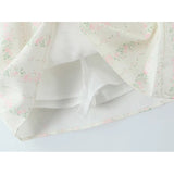 Pbong   French Retro Sweet Floral Print A-line Mini Skirt Women Sexy Low Waist Vacation Summer Skirts