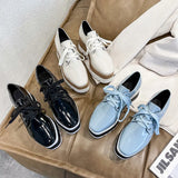 Pbong  New Spring Women Flat Platform Shoes Slip on Moccains Ladies Casual Shoes Woman Thick Sole Brogue Creepers Sneakers