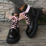Women Boots Autumn Winter Fashion Casual New Comfortable Women Shoes Warm Round Toe Cute Leather Women Square Heel Ankle Boots