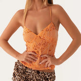 Boho Beaded Embellished Tank Tops Sequin Sparkly Shiny Sleeveless Shirt Vest Women Summer Vacation Y2K Sexy Crop Tops Going Out