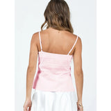 Women's LaceTop Pink Sleeveless Strapless Camisole Y2k Top Fairy Grunge V-neck Tank Top T-shirt 2000s Clothing Summer Streetwear