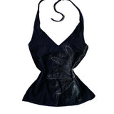 2000s American Vintage Sexy Camis Harajuku Dark Gothic Print Slim Sleeveless Tops Y2k Subculture Beach Party Style Mini Vest
