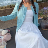 Women's Long Sleeve 2025 Cardigan O Neck Button Down Knit Lady Autumn Spring Knitted Single-breasted Cardigan Sweaters