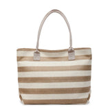 Pbong  Large Capacity Straw Woven Tote Bag Casual Shoulder Summer Travel Handbag Urban Minimalist Style Polyester Lining Zipper Opening