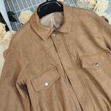 Pbong  New Autumn Casual Women's Fashion Jackets Loose Lapel Zipper Long Sleeve Pockets Female Coats Lady Commute Streetwear
