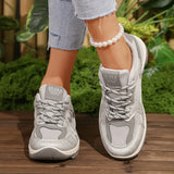 Women's Running Shoes Casual Versatile Sports Sneakers Retro Lace-Up Mesh Upper Comfortable Low Heel All-Season Shoes