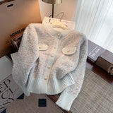 Autumn And Winter 2025 Elegant Korean Version Women Knitted Cardigan Sweater Coat Temperament Versatile Female Sweater Jacket