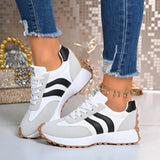 Pbong  New Thick Bottom Women Sneakers Outdoor Casual Comfortable Shoes Ladies Summer Casual Patchwork Leather Sneakers Women