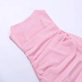 Solid color sexy long ribbon Mini dress ladies summer strapless sheath dress Sisterly temperament party dress short skirt