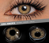 Colorcon 1 Pair Natural Contact Lenses Colored Contact Lenses with Degree Myopia Lenses Brown Eye Lenses Gray Lenses