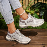 Women's Running Shoes Casual Versatile Sports Sneakers Retro Lace-Up Mesh Upper Comfortable Low Heel All-Season Shoes