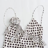 Women's Polka Dot Layered Decorative Satin Sleeveless Suspender Dress Ruffle Slim Chic Party Dress Fashion Female Clothing 2025