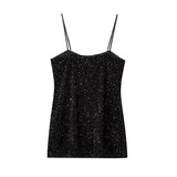 Pbong  Elegant temperament Sexy Backless Bow Sling Dresses for Summer Women's Dress New Skinny Loose Waist glitter Mini Dress Woman