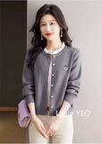 Autumn/Winter 2025 Korean Version Fashion Women's Knitting Cardigan Sweater Design Sense Versatile Femme Bottoming Tops