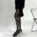Retro Japanese Vertical Shrimp Line Blue Green Lean Grain Leggings Slim White Jacquard Leggings Lolita Stockings