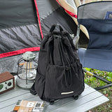 Women's Large Capacity Nylon Drawstring Backpack Casual Trendy Travel School Book Bag Soft New Trend Fashion Back Packs