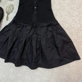 Y2k Harajuku Vintage Dark Gothic Slim 2 Piece Skirt Sets Bow Short Sleeve Blouse + Cake Mini Skirts 2000s Lolita Suits Summer