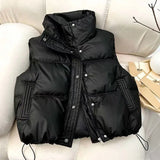 Pbong  Hot Sale Of The Season New Women's down Cotton Vest Short Loose Outerwear Fashionable Autumn Winter Design Pure Color Cotton Jac