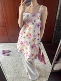 Pbong  New Printing Sweet Dress Women's Clothing Slim Waist Sleeveless Summer Dresses Fashion Sweet Mini Dresses