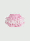 Pbong  Kawaii Women's Cute Fashion Multi-Layer Ruffle Skirt Pants, Suitable For Gatherings, Birthdays And Occasions