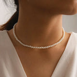 White Imitation Pearl Choker Necklace Elegant Big Round Pearl Wedding Necklace for Women Charm Fashion Jewelry Gifts