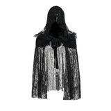 Black Witch Halloween Magical Cloak for Women Gothic  Dark  Sexy  Slightly Sheer Lace Women  Top  Garment.