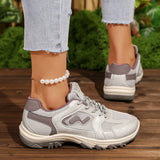 Women's Running Shoes Casual Versatile Sports Sneakers Retro Lace-Up Mesh Upper Comfortable Low Heel All-Season Shoes