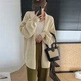 Oversized Open Front Knit Cardigan for Women Comfy Sweater Coat Female Open-front Duster Cardi Casual Chic Autumn Winter Outfit