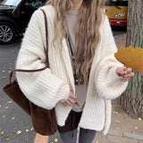 Chunky Knit Open Front Hooded Cardigan for Women Comfy Longline Sweater Hoodie Coat Female Casual Chic Autumn Winter Outfit