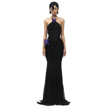 WhereMery Sexy Off Shoulder Butterfly Appliques Halter Maxi Dress 2025 Summer Women Trend See Through Hollow Out Beach Vestidos