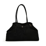 Pbong  Large Capacity Faux Suede Shoulder Bags Solid Simple Big Handbags Women Elegant Retro Female Bags New In Casual Totes