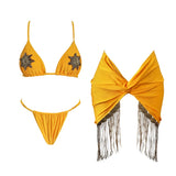 3Pcs Mirco Bikini Mini Skirt Women Sexy Swimsuit Push Up Swimwear Female Bandeau Biquini Turquoise Bathing Suit Beachwear Outfit