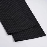 Pbong  Commuter Style Low Waist Striped Contrast  Color Suit Pants Women's Casual Straight Leg Loose Button-Fly Bottoms Fashion New