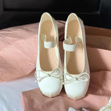 Pbong  Women Shoes Satin Flat Mary Janes Ballet Designer Shoes Elastic Band PU Leather Pumps Elegant Woman Heeled Shoes Ladies