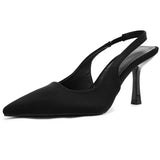 Pbong  New Spring Pointed Toe Women Pumps Concise Slingback Thin High Heels Party Dress Sandals Mule Shoes Zapatos Mujer