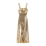 Gold Sequins Long Dress Slim Backless Square Collar Fashion Summer Women Dress Sleeveless 2025 New Sexy Party Eveing Dress