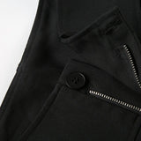Pbong  American Streetwear Straight Pants Solid Color Low Waist Patchwork Simple Pantalones Mujer Slim All Match Women's Clothing