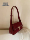 Vintage Elegant Red Shoulder Bag For Women High Street Luxury Designer Handbag Female Retro Purse Underarm Bag Y2k