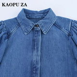 Pbong  Kaopu Spring Summer Fashion Retro Casual Women's Shirt Simple Design Top Button up Cotton Polyester Blend Slim Fit