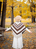 Pbong  Boho Knitted Chic Cloaks Capes Vintage Winter Auturm Warm Women Ethnic Capes Tassels Ladies Cloak Poncho Outwear New